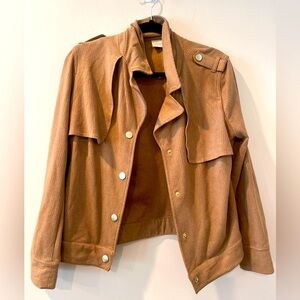 CHICOS Foiled Perforated Jacket Faux Leather - Size 1